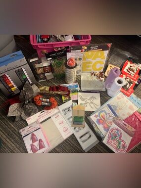 Assorted Home & Office Arts & Crafts Supply Bundle - Pink